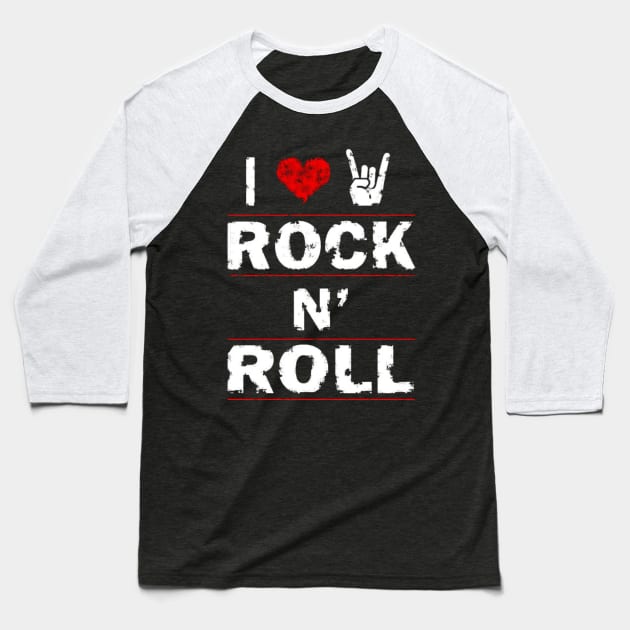 rock n roll Baseball T-Shirt by unremarkable